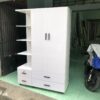 Tủ Quần Áo Kèm Kệ Trang Trí-[Hàng Chính Hãng]-cao 1m85 ngang 1m22 sâu48-Miễn Phí Ship HCM