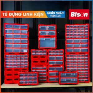 Tủ nhựa đựng linh kiện Bison đa năng có ghép nối, tiện lợi cho linh kiện điện tử và thủ công