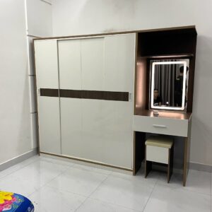Tủ quần áo kích thước cao 1m8 ngang 2m2 kết hợp bàn trang điểm gương đèn led cảm ưng [ Hàng cao cấp ] Miễn phí giao hàng